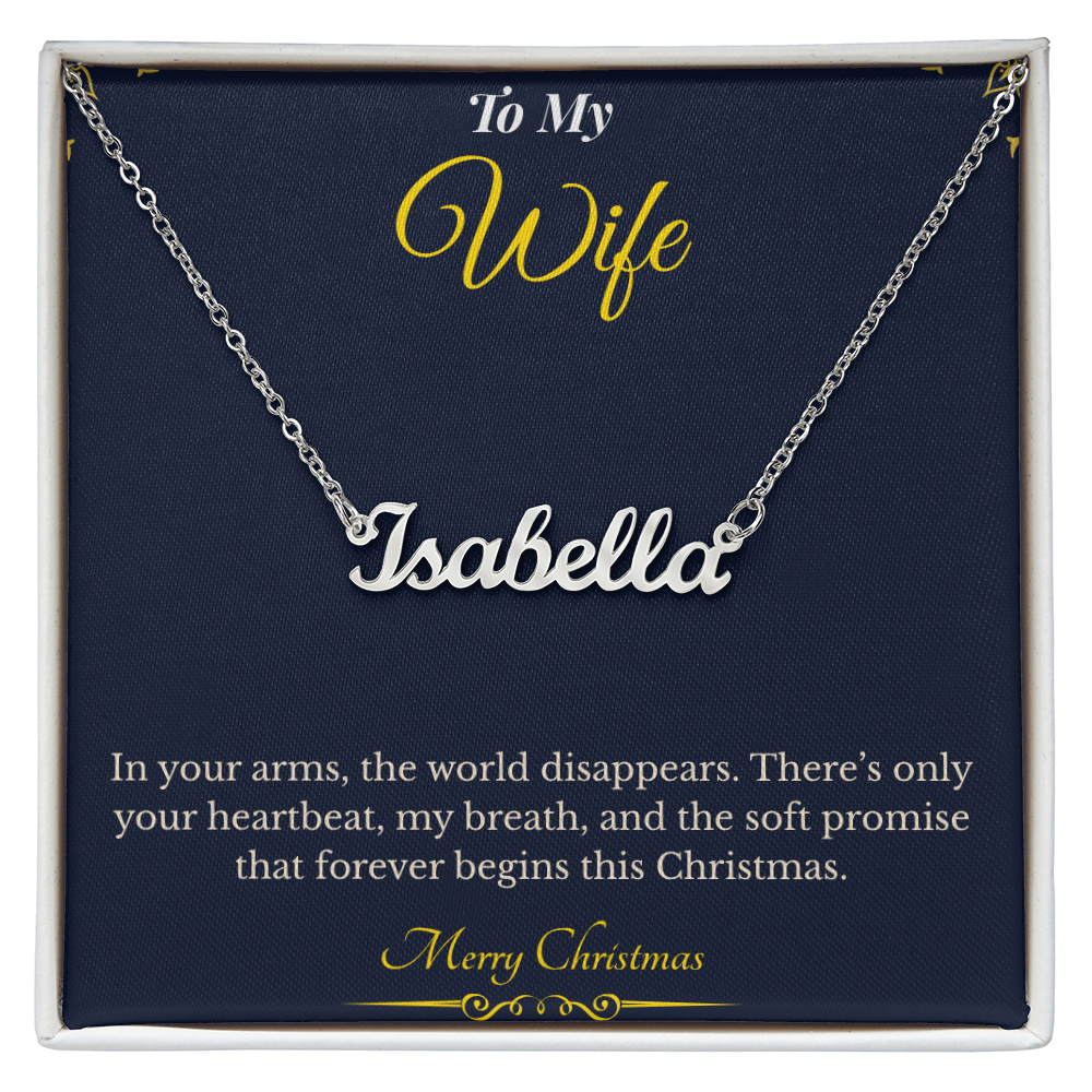 Custom Name Necklace – Personalized Christmas Gift for Wife | Engraved Jewelry That Captures Your Love | Elegant