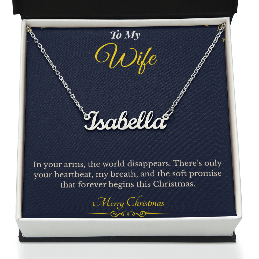 Custom Name Necklace – Personalized Christmas Gift for Wife | Engraved Jewelry That Captures Your Love | Elegant