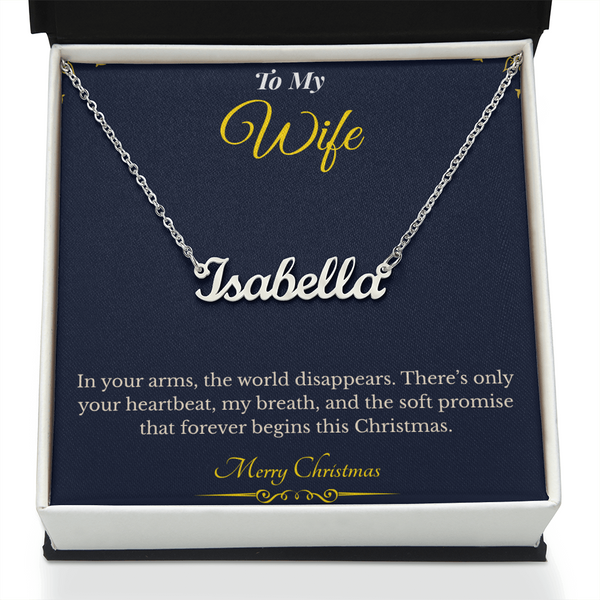 Custom Name Necklace – Personalized Christmas Gift for Wife | Engraved Jewelry That Captures Your Love | Elegant