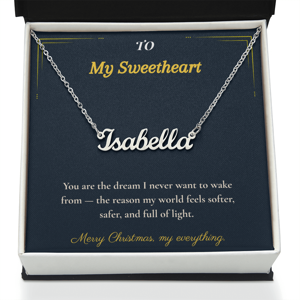 Custom Name Necklace – Personalized Christmas Gift for Wife | Engraved Jewelry That Captures Your Love | Elegant Custom Keepsake for Her