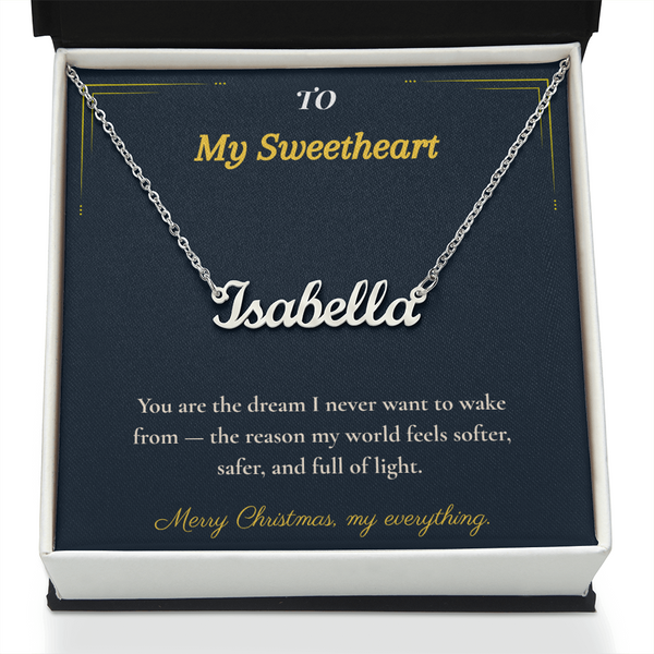 Custom Name Necklace – Personalized Christmas Gift for Wife | Engraved Jewelry That Captures Your Love | Elegant Custom Keepsake for Her