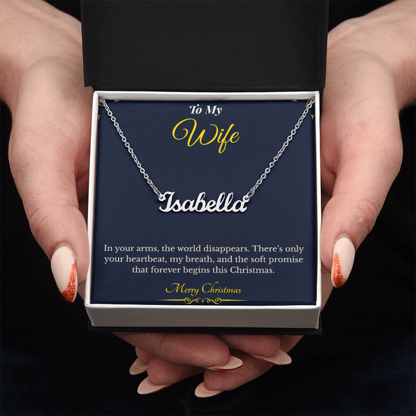 Custom Name Necklace – Personalized Christmas Gift for Wife | Engraved Jewelry That Captures Your Love | Elegant