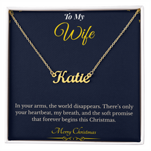 Custom Name Necklace – Personalized Christmas Gift for Wife | Engraved Jewelry That Captures Your Love | Elegant