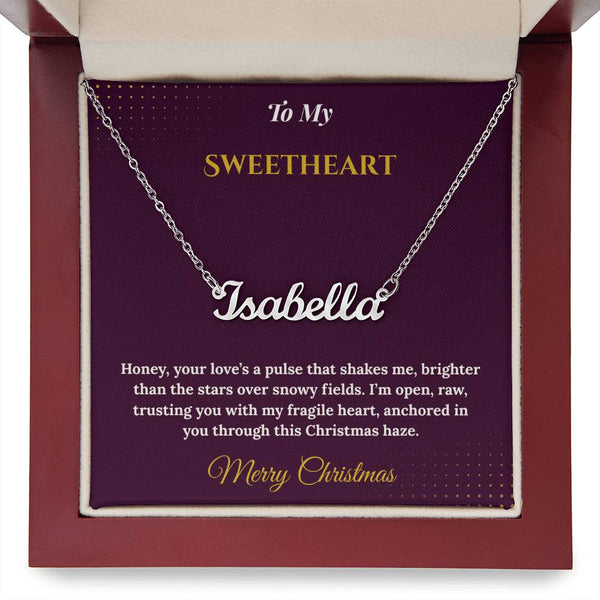 Custom Name Necklace – Personalized Christmas Gift for Wife | Engraved Jewelry That Captures Your Love | Elegant Custom Keepsake for Her