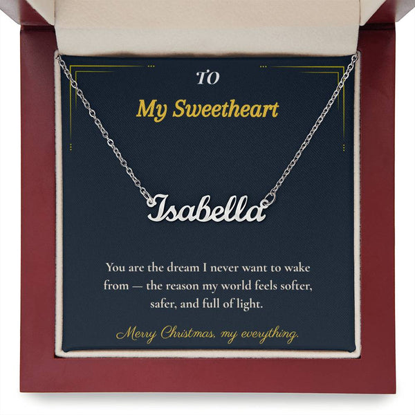 Custom Name Necklace – Personalized Christmas Gift for Wife | Engraved Jewelry That Captures Your Love | Elegant Custom Keepsake for Her