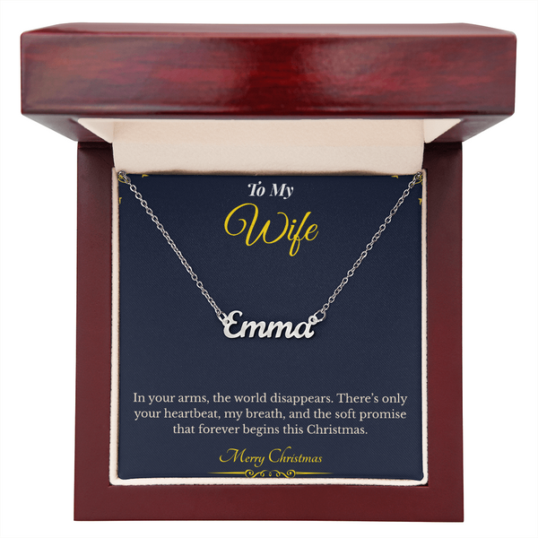 Custom Name Necklace – Personalized Christmas Gift for Wife | Engraved Jewelry That Captures Your Love | Elegant