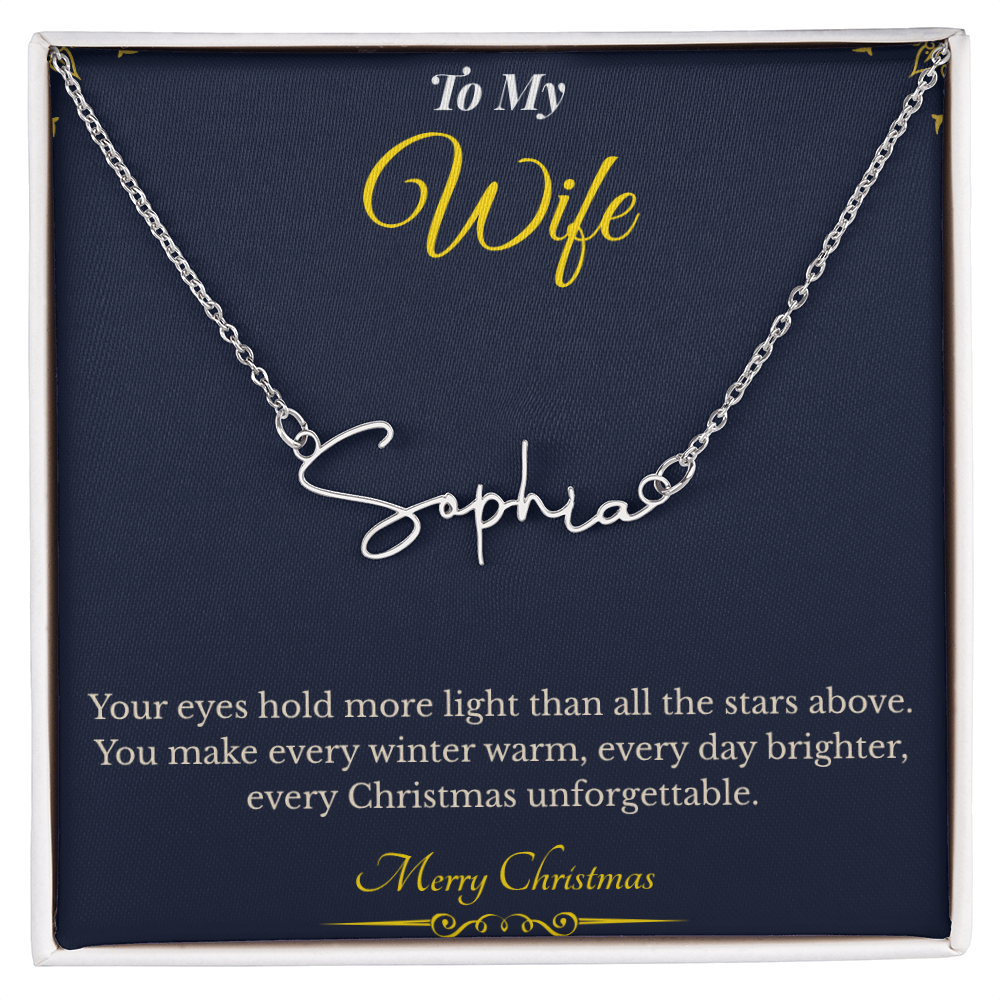 Signature Style Custom Name Necklace – Personalized Christmas Gift for Wife | Elegant Jewelry That Celebrates Her Identity | Unique Holiday Keepsake She'll Love