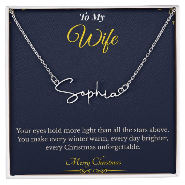 Signature Style Custom Name Necklace – Personalized Christmas Gift for Wife | Elegant Jewelry That Celebrates Her Identity | Unique Holiday Keepsake She'll Love