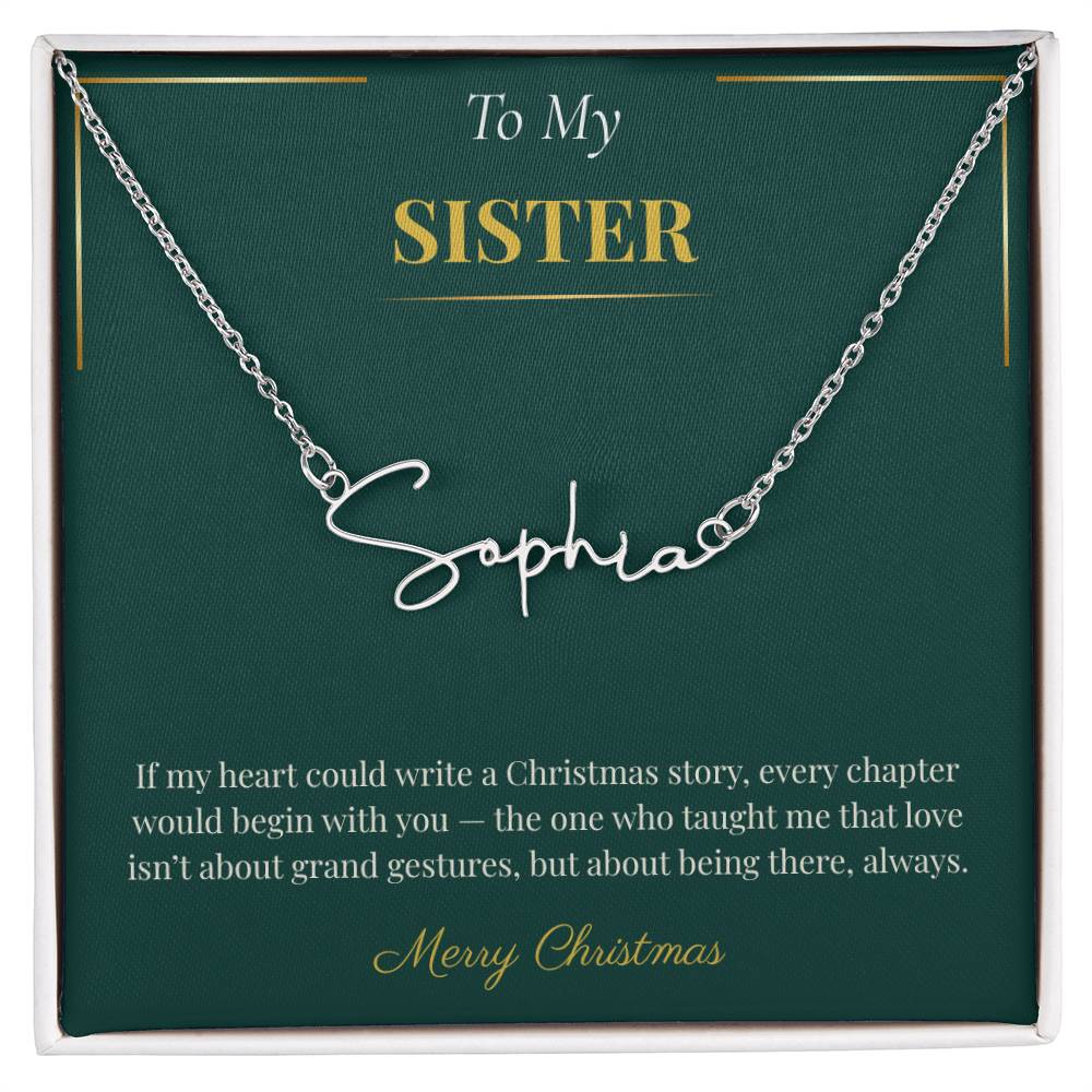 Signature Style Custom Name Necklace – Personalized Christmas Gift for Sister | Trending Custom Jewelry Idea