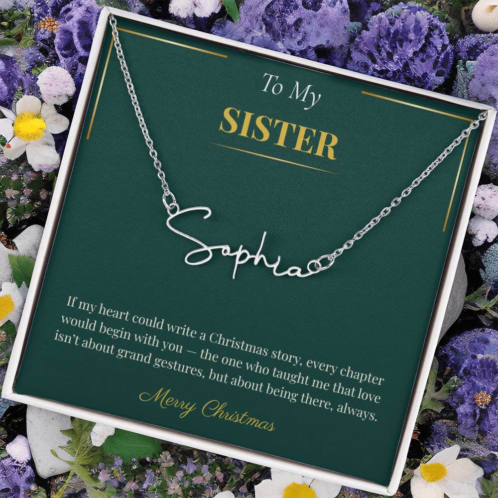 Signature Style Custom Name Necklace – Personalized Christmas Gift for Sister | Trending Custom Jewelry Idea