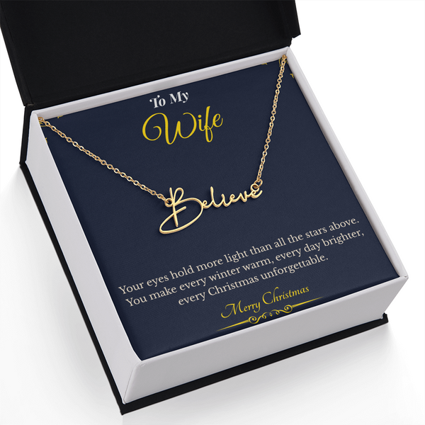 Signature Style Custom Name Necklace – Personalized Christmas Gift for Wife | Elegant Jewelry That Celebrates Her Identity | Unique Holiday Keepsake She'll Love
