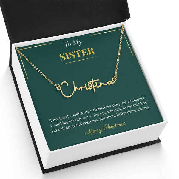 Signature Style Custom Name Necklace – Personalized Christmas Gift for Sister | Trending Custom Jewelry Idea