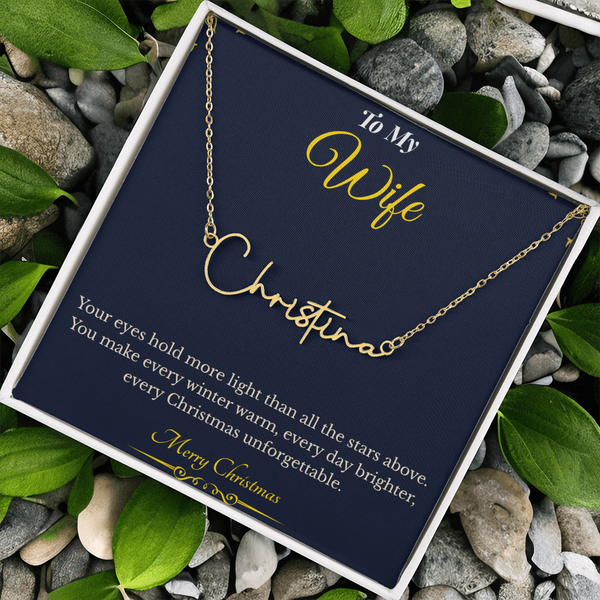 Signature Style Custom Name Necklace – Personalized Christmas Gift for Wife | Elegant Jewelry That Celebrates Her Identity | Unique Holiday Keepsake She'll Love