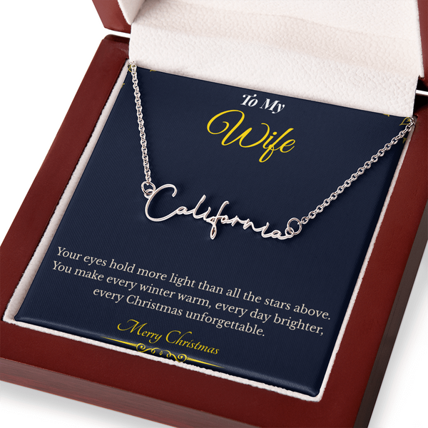 Signature Style Custom Name Necklace – Personalized Christmas Gift for Wife | Elegant Jewelry That Celebrates Her Identity | Unique Holiday Keepsake She'll Love