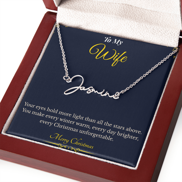 Signature Style Custom Name Necklace – Personalized Christmas Gift for Wife | Elegant Jewelry That Celebrates Her Identity | Unique Holiday Keepsake She'll Love