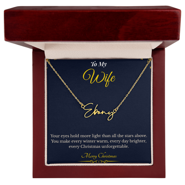 Signature Style Custom Name Necklace – Personalized Christmas Gift for Wife | Elegant Jewelry That Celebrates Her Identity | Unique Holiday Keepsake She'll Love