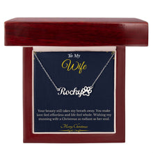 Paw Print Name Necklace – Heartwarming Christmas Gift for Wife | Personalized Jewelry That Celebrates Love for Pets | Cute Custom Keepsake She'll Treasure