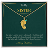 Engraved Baby Feet Necklace with Birthstone – Heartwarming Christmas Gift for Sister | Meaningful Custom Jewelry