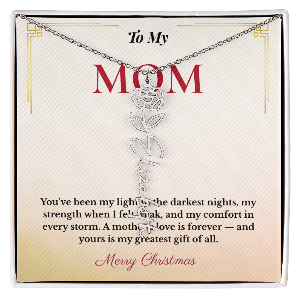 Personalized Christmas Gift for Mom | Custom Floral Jewelry That Celebrates Her Beauty & Love | Unique Keepsake from Daughter or Son