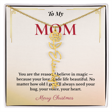 Personalized Christmas Gift for Mom | Custom Floral Jewelry That Celebrates Her Beauty & Love | Unique Keepsake from Daughter or Son