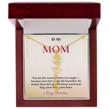 Personalized Christmas Gift for Mom | Custom Floral Jewelry That Celebrates Her Beauty & Love | Unique Keepsake from Daughter or Son