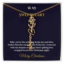 Flower Name Necklace – Personalized Christmas Gift for Wife | Custom Floral Jewelry That Shows Thoughtful Love | Unique Necklace for Her