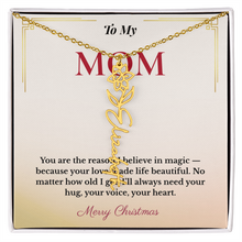 Personalized Christmas Gift for Mom | Custom Floral Jewelry That Celebrates Her Beauty & Love | Unique Keepsake from Daughter or Son