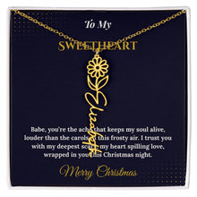 Flower Name Necklace – Personalized Christmas Gift for Wife | Custom Floral Jewelry That Shows Thoughtful Love | Unique Necklace for Her