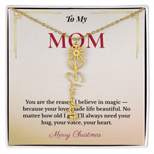 Personalized Christmas Gift for Mom | Custom Floral Jewelry That Celebrates Her Beauty & Love | Unique Keepsake from Daughter or Son