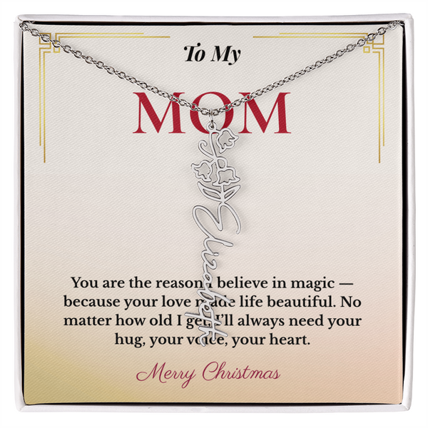 Personalized Christmas Gift for Mom | Custom Floral Jewelry That Celebrates Her Beauty & Love | Unique Keepsake from Daughter or Son