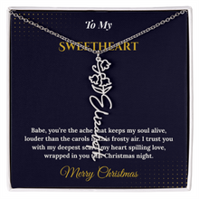 Flower Name Necklace – Personalized Christmas Gift for Wife | Custom Floral Jewelry That Shows Thoughtful Love | Unique Necklace for Her