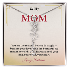 Personalized Christmas Gift for Mom | Custom Floral Jewelry That Celebrates Her Beauty & Love | Unique Keepsake from Daughter or Son