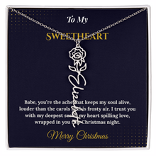 Flower Name Necklace – Personalized Christmas Gift for Wife | Custom Floral Jewelry That Shows Thoughtful Love | Unique Necklace for Her