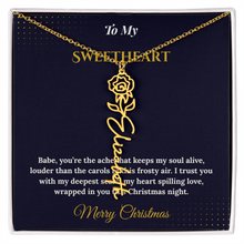 Flower Name Necklace – Personalized Christmas Gift for Wife | Custom Floral Jewelry That Shows Thoughtful Love | Unique Necklace for Her