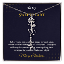 Flower Name Necklace – Personalized Christmas Gift for Wife | Custom Floral Jewelry That Shows Thoughtful Love | Unique Necklace for Her