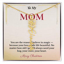 Personalized Christmas Gift for Mom | Custom Floral Jewelry That Celebrates Her Beauty & Love | Unique Keepsake from Daughter or Son