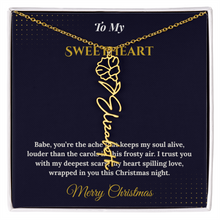 Flower Name Necklace – Personalized Christmas Gift for Wife | Custom Floral Jewelry That Shows Thoughtful Love | Unique Necklace for Her