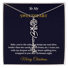 Flower Name Necklace – Personalized Christmas Gift for Wife | Custom Floral Jewelry That Shows Thoughtful Love | Unique Necklace for Her