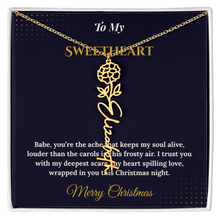 Flower Name Necklace – Personalized Christmas Gift for Wife | Custom Floral Jewelry That Shows Thoughtful Love | Unique Necklace for Her