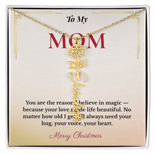 Personalized Christmas Gift for Mom | Custom Floral Jewelry That Celebrates Her Beauty & Love | Unique Keepsake from Daughter or Son
