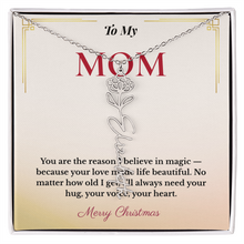 Personalized Christmas Gift for Mom | Custom Floral Jewelry That Celebrates Her Beauty & Love | Unique Keepsake from Daughter or Son