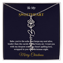 Flower Name Necklace – Personalized Christmas Gift for Wife | Custom Floral Jewelry That Shows Thoughtful Love | Unique Necklace for Her