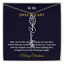 Flower Name Necklace – Personalized Christmas Gift for Wife | Custom Floral Jewelry That Shows Thoughtful Love | Unique Necklace for Her