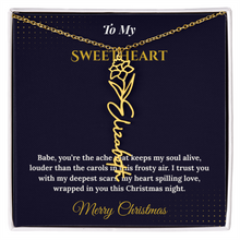 Flower Name Necklace – Personalized Christmas Gift for Wife | Custom Floral Jewelry That Shows Thoughtful Love | Unique Necklace for Her