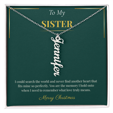 Multi Vertical Name Necklace – Personalized Christmas Gift for Sister | Elegant Custom Jewelry Design