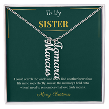 Multi Vertical Name Necklace – Personalized Christmas Gift for Sister | Elegant Custom Jewelry Design