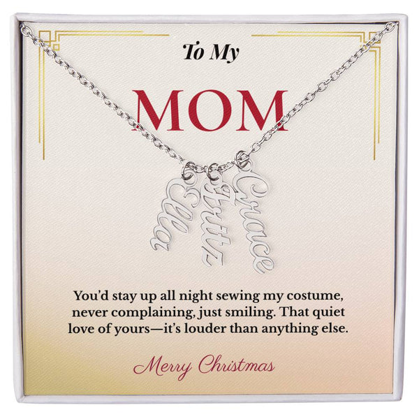 Custom Christmas Gift for Mom | Personalized Jewelry Keeping Her Loved Ones Close | Elegant Family Name Design She'll Adore