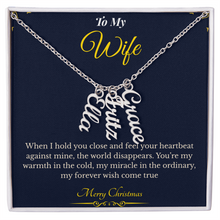 Multi Vertical Name Necklace – Custom Christmas Gift for Wife | Personalized Jewelry That Keeps Loved Ones Close | Elegant Multi-Name Design She'll Treasure