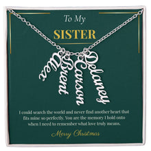 Multi Vertical Name Necklace – Personalized Christmas Gift for Sister | Elegant Custom Jewelry Design