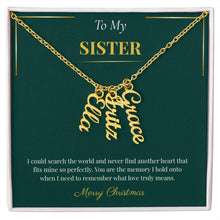 Multi Vertical Name Necklace – Personalized Christmas Gift for Sister | Elegant Custom Jewelry Design
